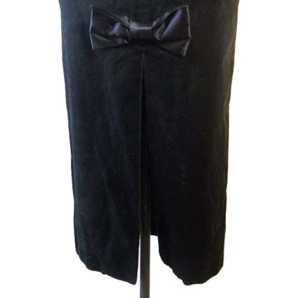 Vintage pencil fitted velvet skirt with bow - Picture 6 of 15
